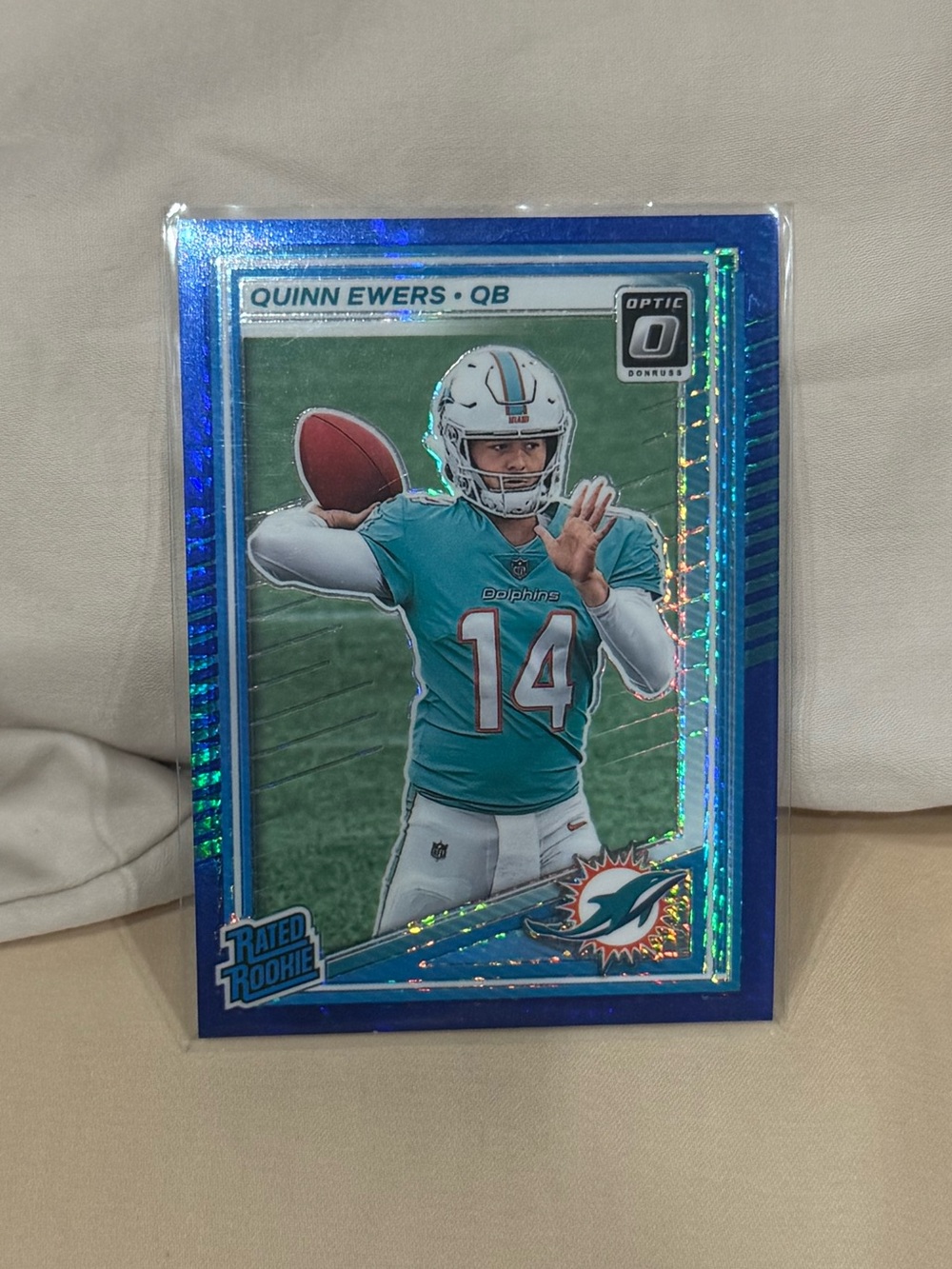 2025 Quinn Ewers Panini Donruss Optic Blue Prizm Rated Rookie Card